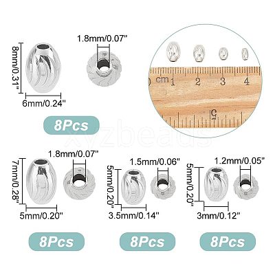 32Pcs 4 Style 201 Stainless Steel Beads STAS-UN0045-49-1