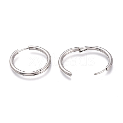Tarnish Resistant 201 Stainless Steel Huggie Hoop Earrings EJEW-O095-05-13-1