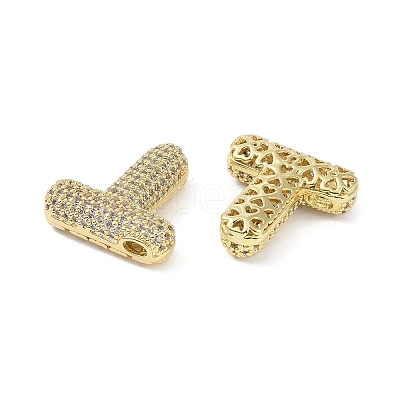 Brass Micro Pave Clear Cubic Zirconia Pendants KK-Z041-01G-T-1