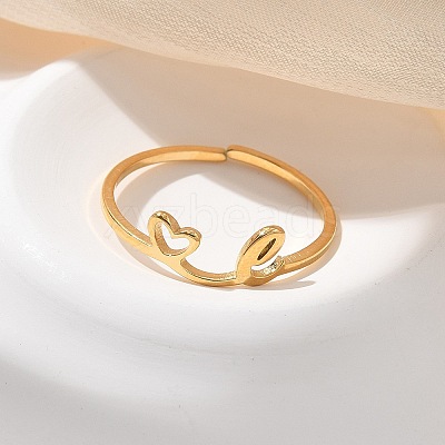 304 Stainless Steel Cuff Rings for Women RJEW-D285-01G-E-1