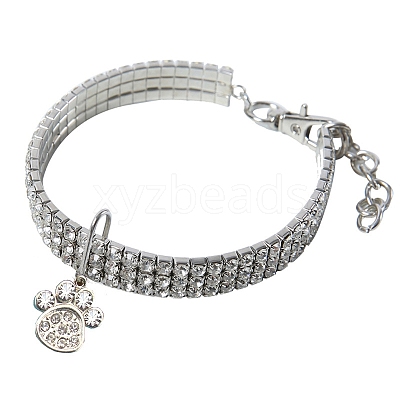 Adjustable 3-Row Alloy Rhinestone Cup Chain Pet Collars PW-WG89856-17-1