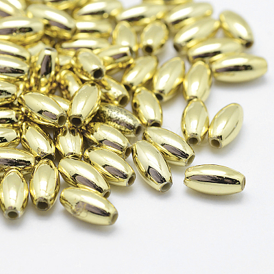 Plating Eco-Friendly Plastic Beads X-KY-K002-03-6X3mm-G-1