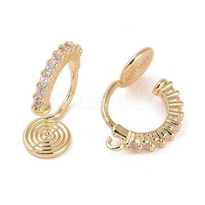 Brass with Cubic Zirconia Cuff Earring Findings KK-B087-14G-1
