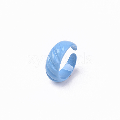 Spray Painted Alloy Cuff Rings RJEW-T011-33E-RS-1