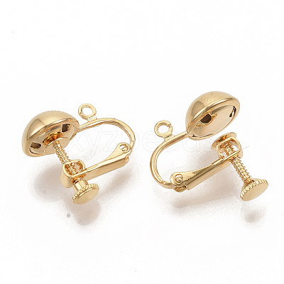 Brass Screw On Clip Earring Converter X-KK-T051-43G-NF-1