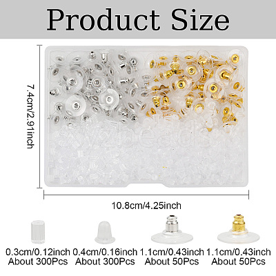 700Pcs 4 Styles Plastic Ear Nuts FIND-YW0006-83-1