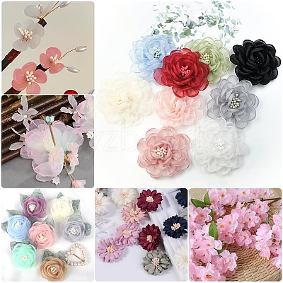 Gypsum with Cotton Cord Artificial Flower Core DIY-WH20007-36A-09-1