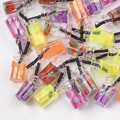 Glass Bottle Pendants X-CRES-N017-06-1