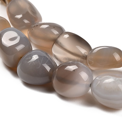 Natural Grey Agate Beads Strands G-P568-C17-01-1