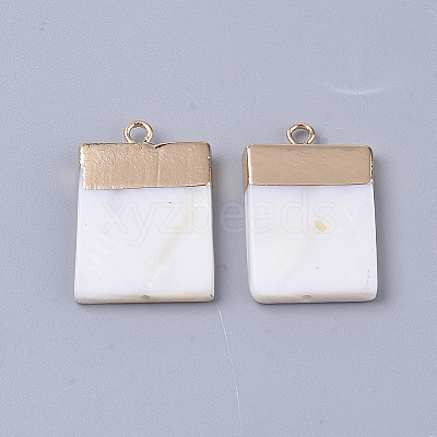 Electroplate Freshwater Shell Pendants X1-SHEL-S276-63-1
