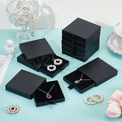 Cardboard Jewelry Set Storage Drawer Boxes CON-WH0112-008-1