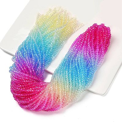 Transparent Painted Glass Beads Strands X1-DGLA-A034-T3mm-A14-1