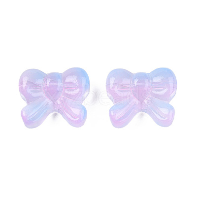 Transparent Spray Painted Glass Beads GLAA-N035-025-G03-1