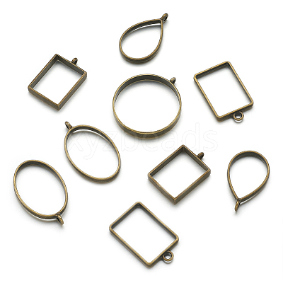 Alloy Open Back Bezel Big Pendants PALLOY-TA0001-26AB-1