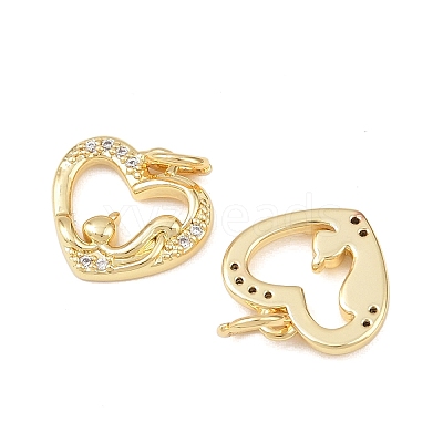 Brass Micro Pave Cubic Zirconia Pendants KK-P339-06G-1