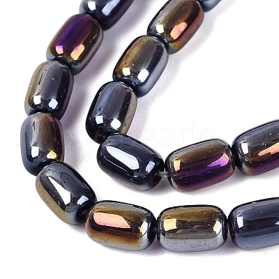 Electroplate Transparent Glass Beads Strands EGLA-Q132-03B-A01-1