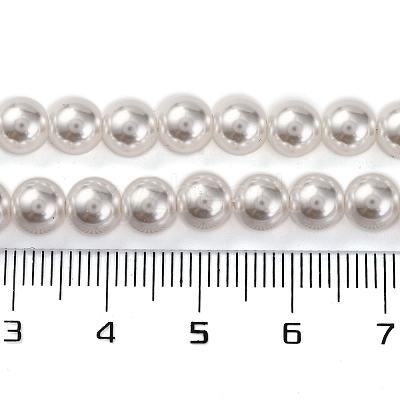 Baking Paint Pearlized Glass Pearl Round Bead Strands PEAR-H019-02B-04-1