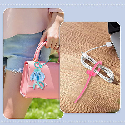 30Pcs Flower Shape Silicone Cable Zip Ties AJEW-TADJ0001-10-1