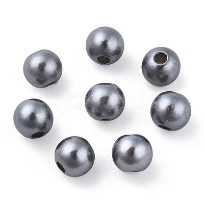 Spray Painted ABS Plastic Imitation Pearl Beads OACR-T015-05A-01-1
