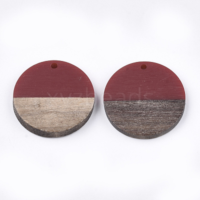 Resin & Walnut Wood Pendants RESI-S358-02B-12-1