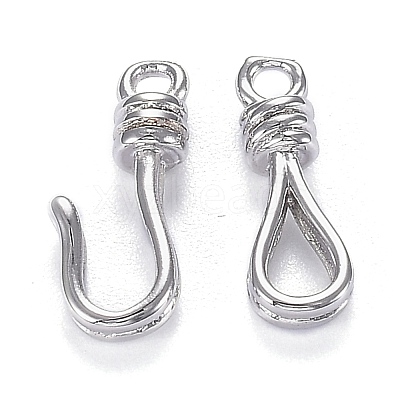 Brass Hook and Eye Clasps KK-F120-016P-1