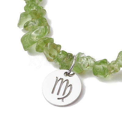 Natural Peridot Stretch Bracelets BJEW-JB11147-06-1