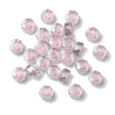 Transparent Electroplate Glass Beads GLAA-K064-10A-PL01-1
