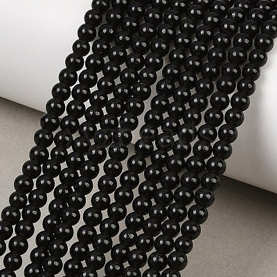 Natural Obsidian Round Beads Strands G-E329-4mm-37-1