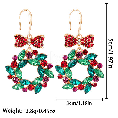 Christmas Alloy Rhinestone Stud Dangle Earrings FS-WG10992-26-1