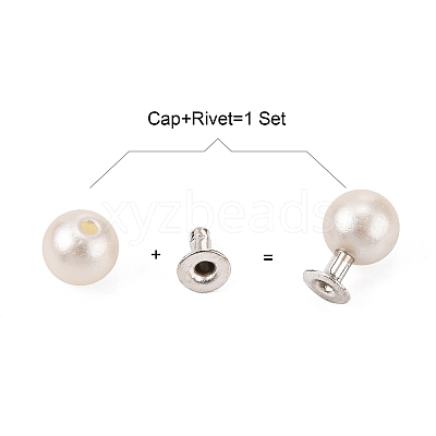 ABS Plastic Imitation Pearl Rivet Studs X-KY-L076-A-01-1