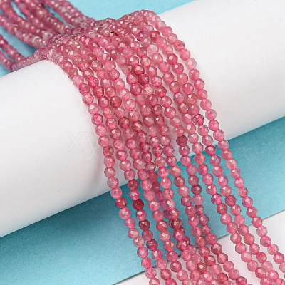 Natural Pink Tourmaline Beads Strands G-F619-20C-2mm-1