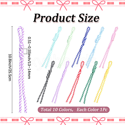 10Pcs 10 Colors Nylon Pendant Decorations for Bag Ornaments AJEW-SC0031-92-1