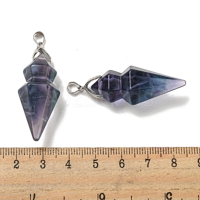 Natural Fluorite Pointed Pendants G-F766-08AS-04-1