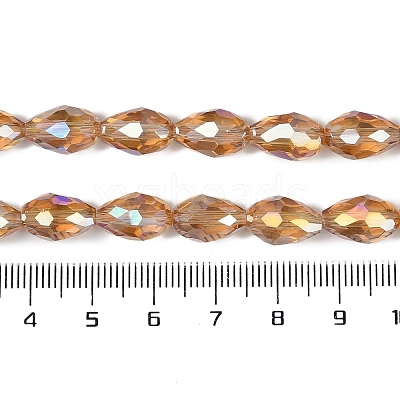 Transparent Electroplate Glass Beads Strands EGLA-N013-T8mm-B21-1