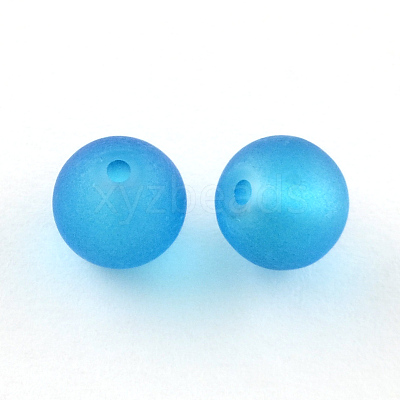 Transparent Frosted Glass Beads FGLA-R001-10mm-M-1