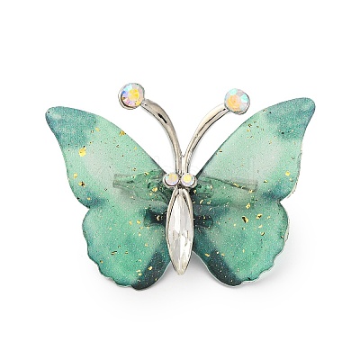 Butterfly Transparent Resin Brooch JEWB-M047-01H-1