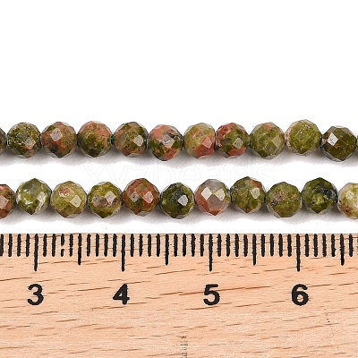 Natural Unakite Beads Strands G-B171-C03-4mm-1
