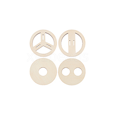 2 Sets Plywood Candle Wick Holders WOOD-BC0001-24B-1