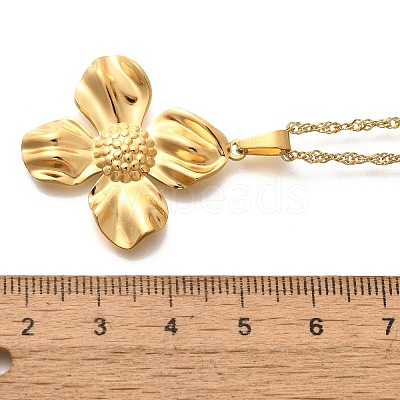 Summer Beach 304 Stainless Steel Pendant Rope Chain Necklaces for Women STAS-Z108-01G-06-1