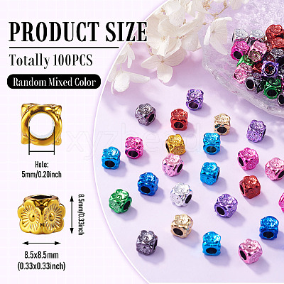 100Pcs UV Plating Opaque Acrylic European Beads PACR-TA0001-32A-1