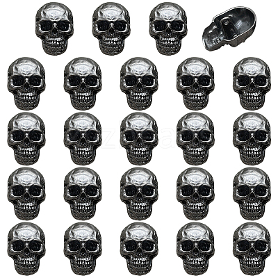 24Pcs 1-Hole Alloy Shank Buttons BUTT-PH0001-81B-1