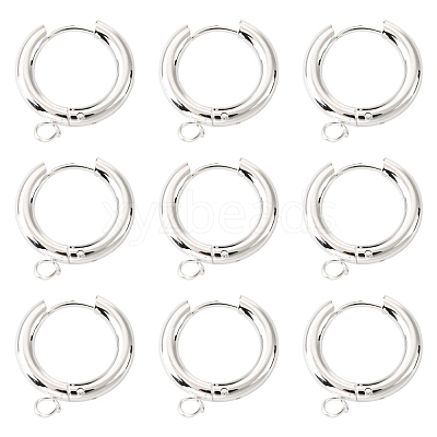 201 Stainless Steel Huggie Hoop Earring Findings STAS-P283-01E-S-1