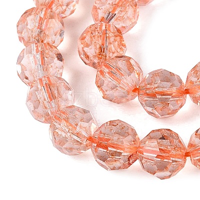 Crackle Transparent Glass Beads Strands GLAA-N068-06A-05-1