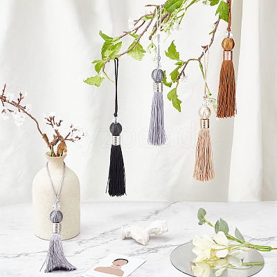 8Pcs Polyester Tassel Pendant Decorations HJEW-GF0001-23D-1