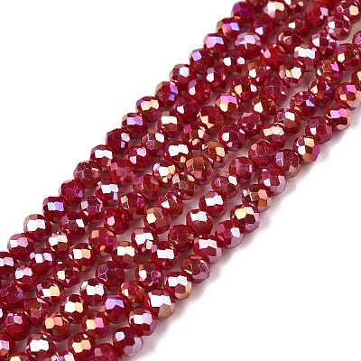 Electroplate Glass Beads Strands EGLA-A044-P2mm-B02-1
