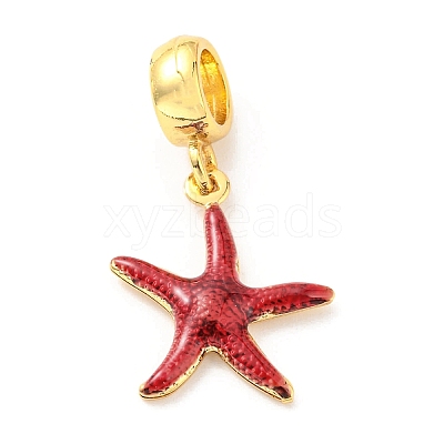 Brass Enamel European Dangle Charms KK-M247-11G-03-1