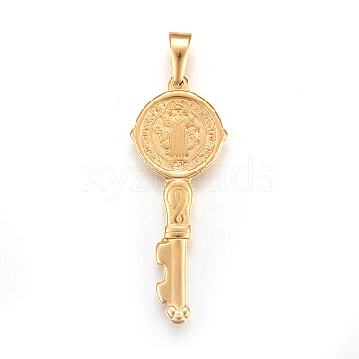 304 Stainless Steel Big Pendants STAS-L210-02G-1