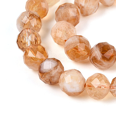 Natural Citrine(Heated) Beads Strands G-S345-8mm-18-01-1