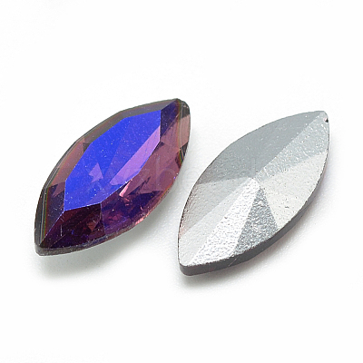 Pointed Back Glass Rhinestone Cabochons RGLA-T020-7x15mm-07-1