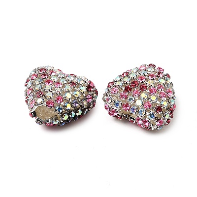 Sparkling Acrylic Heart Beads with Rhinestone Embellishment LS-OACR-NH0001-02A-02-1